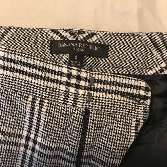 Banana Republic Sloan Pants Womans 6 Houndstooth Plaid Crop Rayon - Picture 4 of 8